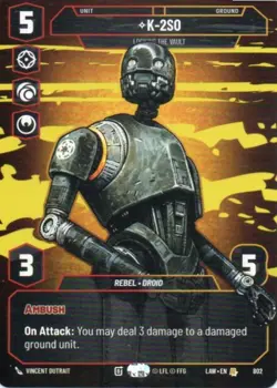 Star Wars Unlimited TCG - LAW - K-2SO #802 Rare Card - Image 1