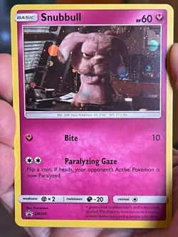 POKEMON SNUBBULL SM200 PROMO BLACK STAR COSMOS HOLOFOIL NM CARD - Image 1