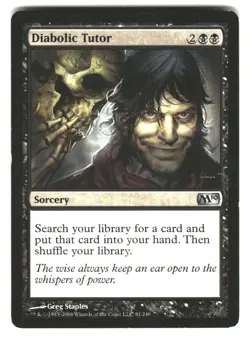 Diabolic Tutor 93 Uncommon Magic 2011 (M11) Magic: The Gathering MP - Image 1