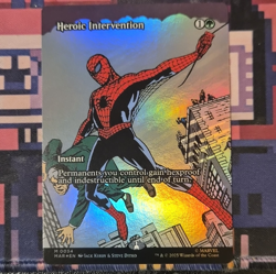 MTG Marvel Spider-Man Heroic Intervention Alt Art Rare Foil Green Instant M0034 - Image 1
