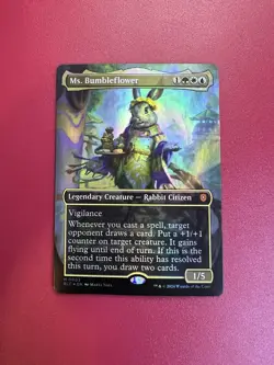 *** Ms. Bumbleflower *** FOIL Borderless Commander: Bloomburrow NM MTG English - Image 1
