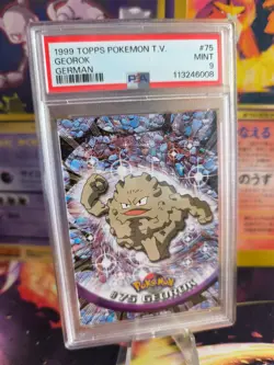 Pokemon Card Georok Graveler Topps 1999 Blue Logo German Deutsch PSA 9 - Image 1