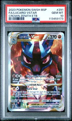 POKEMON LUCARIO VSTAR SWSH291 - CROWN ZENITH ETB PROMO - ENGLISH PSA 10 GEM MINT - Image 1