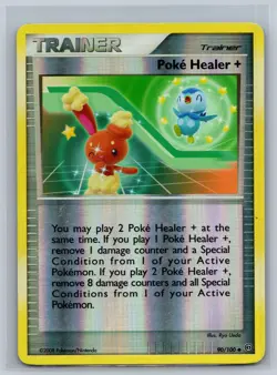 Poke Healer + 90/100 Uncommon Stormfront Pokemon Card Reverse Holo MP - Image 1