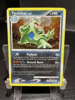 Tyranitar 17/123 Holo MP EX Mysterious Treasures Pokemon Card Swirl Vintage - Image 1