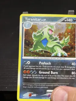Tyranitar 17/123 Holo MP EX Mysterious Treasures Pokemon Card Swirl Vintage - Image 2