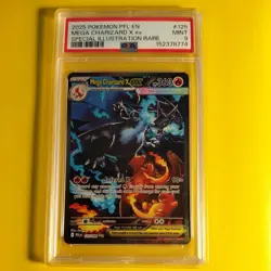 2025 Pokemon Mega Charizard X ex 125/094 Phantasmal Flames SIR PSA 9 MINT Holo - Image 1