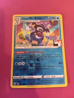 Pokemon Galarian Mr. Rime 036/189 - ‘Thank You’ Promo - SWSH Darkness Ablaze - Image 1