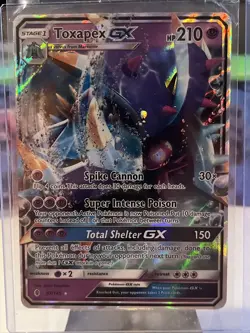 Pokemon TCG Toxapex GX Sun & Moon: Guardians Rising 57/145 Holo Ultra Rare HP - Image 1