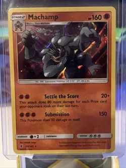 Pokemon TCG Machamp Sun & Moon: Guardians Rising 65/145 Holo Holo Rare LP - Image 1