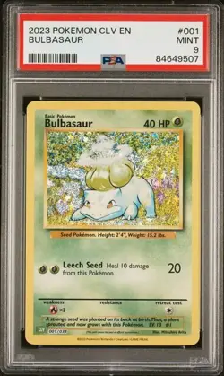 PSA 9 Mint Bulbasaur 001/034 CLV Classic Box Holo Rare Pokemon TCG 2023 - Image 1