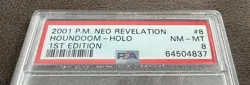 2001 Pokemon Neo Revelation 8 Houndoom Holo 1st Edition PSA 8 - Image 3