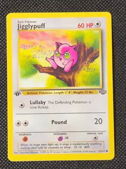 Played (LP) Jigglypuff 1st Edition Non-Holo #54 Jungle Pokemon TCG - Image 1