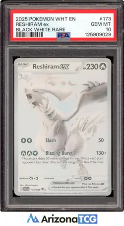 Pokemon 2025 Reshiram ex 173/086 Black White Rare White Flare GEM MINT PSA 10 - Image 1