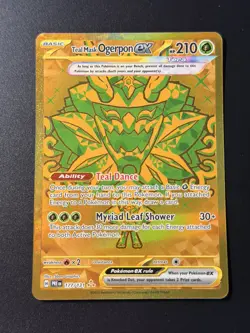 Pokemon TCG Teal Mask Ogerpon EX Prismatic Evolutions 177/131 Hyper Rare Gold - Image 1