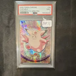 *POP 11* Topps 2000 Chrome Pokemon Clefable #36 Spectra Pokemon T.V. PSA 9 - Image 1