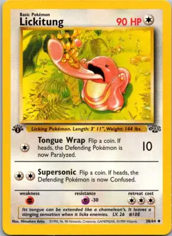 Lickitung 38/64 Uncommon Jungle Pokemon 1st Edition Moderately Played - Image 1