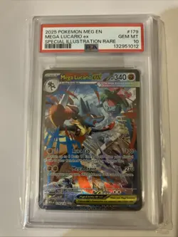Pokemon TCG Mega Lucario EX Holo Special Illustration Rare 179/132 PSA 10 - Image 1