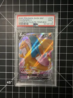 2020 Pokemon TCG Champions Path Promo Charizard V SWSH050 PSA 9 MINT - Image 1