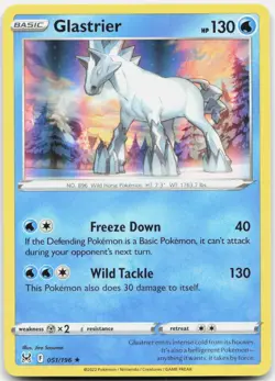 Glastrier 051/196 Holo Rare Lost Origin Pokemon Holo NM/LP - Image 1