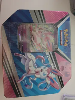 V HEROES Tin Sylveon V Pokemon Trading Card Game 5 Booster Packs + Promo Sealed - Image 1