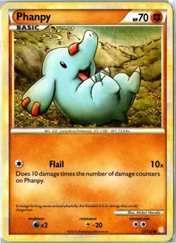 Pokemon Card - Phanpy 77/123 HeartGold & SoulSilver 2010 Common MP - Image 1