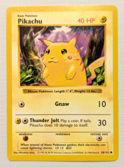 Red Cheeks Pikachu 58 / 102 Base Set Shadowless NM - Image 2