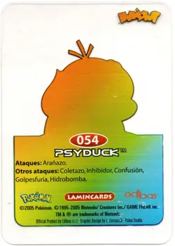 PSYDUCK #054 LAMINCARD COLECCION POKEMON LAMINCARDS 2005 EDIBAS (USADA) - Image 2