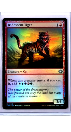 2025 MTG Magic The Gathering TDM Tarkir Dragonstorm Foil #109 Iridescent Tiger - Image 1