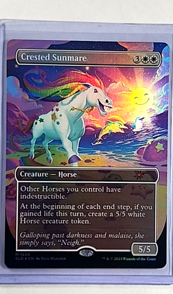 2023 MTG Magic the Gathering SLD Secret Lair Drop Foil #1228 Crested Sunmare - Image 1