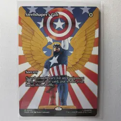 MTG Steelshaper's Gift Marvel Universe Eternal-Legal Borderless Mythic - Image 1