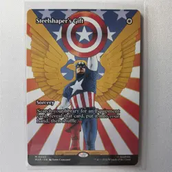 MTG Steelshaper's Gift Marvel Universe Eternal-Legal Borderless Mythic - Image 2