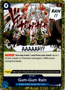 Gum-Gum Rain OP02-068 R Foil Bandai One Piece TCG Card Near Mint - Image 1