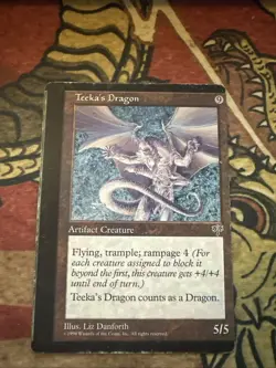 Mtg Magic Card Mirage Tesla’s Dragon Miscut Misprint Error - Image 1