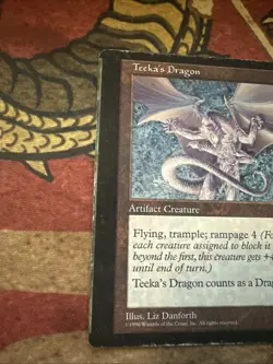 Mtg Magic Card Mirage Tesla’s Dragon Miscut Misprint Error - Image 2