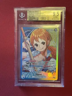 One Piece A Fist of Divine Speed Nami OP11-041 Alt Art L GM MNT 9.5 BGS - Image 1
