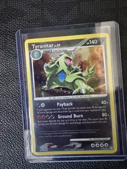 Tyranitar 17/123 Swirl Diamond & Pearl Mysterious Treasures Holo Pokemon LP - Image 1