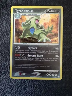 Tyranitar 17/123 Swirl Diamond & Pearl Mysterious Treasures Holo Pokemon LP - Image 2