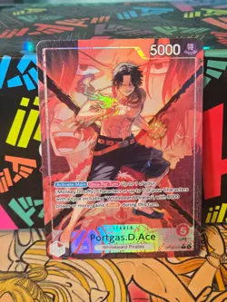 IN HAND! Portgas D Ace Alt Art Leader OP16-001 Time of Battle ENGLISH - Image 1