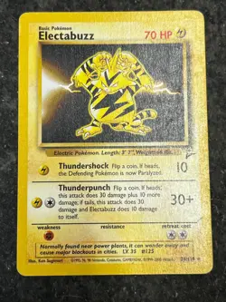 Electabuzz 24/130 - Base Set 2 Rare Vintage Pokemon Card LP - Image 1