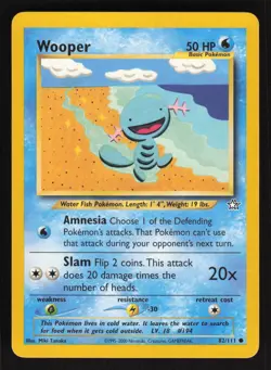 Pokemon Neo Genesis 82/111 Wooper Card TCCCX - Image 1