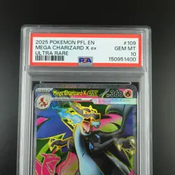 PSA 10 Mega Charizard X ex 109/094 Pokemon Phantasmal Flames Graded Card - Image 2