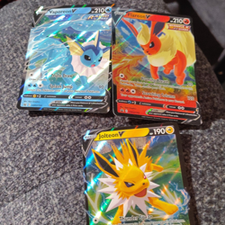 Pokemon TCG SWSH Promo Holo 3 Card Lot Flareon V Vaporeon V Jolteon V - Image 1