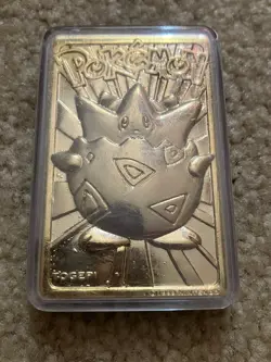 Burger King, Gold POKEMON Trading Card - Togepi, NEAR MINT with case, no ball - Image 1