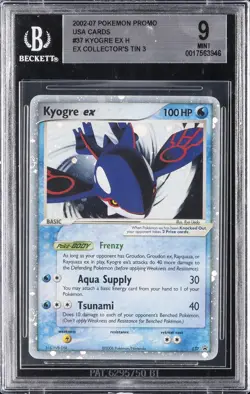 2002-07 POKEMON PROMO USA CARDS - H - EX COLLECTOR'S TIN 3 #37 KYOGRE EX BGS 9 - Image 1