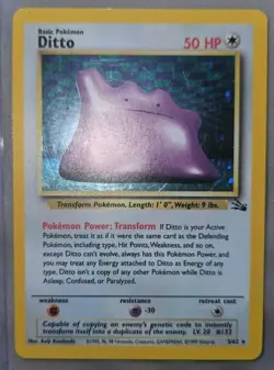 Pokemon TCG Ditto Fossil, Holo Rare, Unlimited, Vintage Card 3/62. LP. - Image 2