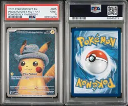 2023 Pokemon Pikachu Van Gogh Grey Felt Hat Promo SVP EN #085 PSA 9 MINT - Image 3