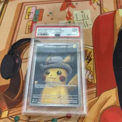 2023 POKEMON SVP EN PIKACHU GREY FELT HAT POKEMON X VAN GOGH PSA 9 MINT - Image 3