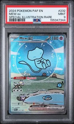 2024 POKEMON PAF EN-PALDEAN FATES SPECIAL ILLUSTRATION RARE #232 MEW EX PSA 9 - Image 1