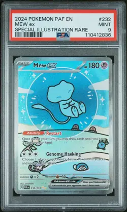 2024 POKEMON PAF EN-PALDEAN FATES SPECIAL ILLUSTRATION RARE #232 MEW EX PSA 9 - Image 1